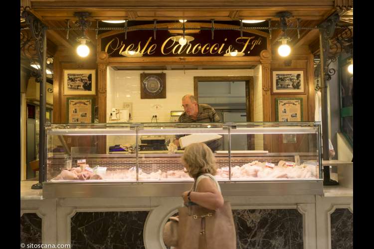 Bildet viser fiskedisk i Matmarkedet i Firenze – Mercato Centrale