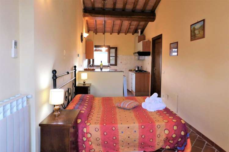 Bildet viser ferieleilighet på vingård ved Pisa i Toscana.