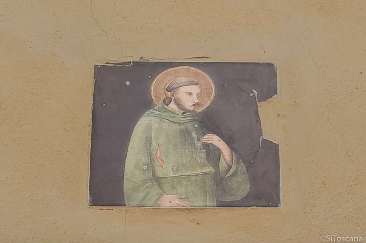 Bildet viser maleri på mur til feriehus midt mellom Pisa og Firenze.