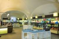 Bildet viser museumsbutikken til det naturhistoriske museet som ligger i Certosa di Pisa i Calci.