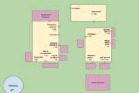 Oversiktskart leiligheter på Collina. Planskisse av feriehusene på vingården der ferieleilighetene er avtegnet.