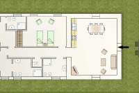 Bildet viser plantegning av feriehuset Villa Noce.