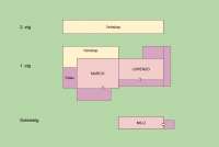 Bildet viser tegning av beliggenhet leiligheter i feriehuset Buganvilla.