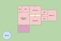 Bildet viser plantegning av feriehuset Villa Verde.