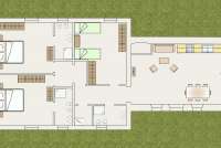 Bildet viser plantegning av feriehuset Villa Vista ved Pisa.