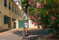 Bildet viser inngangspartiet og porten til feriehuset som ligger sentralt i Toscana.