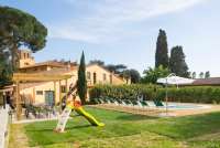 Bildet viser hagen til feriehuset Casa Diana i Toscana.