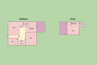 Bildet viser planskisse for ferieleilighetene i Casa al Mare på Marina di Pisa.