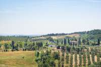Utsikt fra San Miniato til Vivaio. Huset med ferieleilighetene er til høyre.