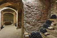 Bildet viser vinkjeller på vingård i Toscana.